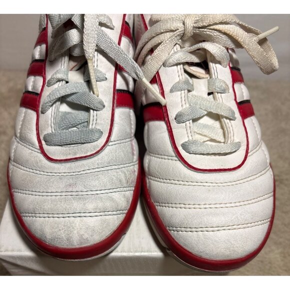 Adidas Womens Size 5 Indoor Soccer Shoes Red & White Leather #753001 - Picture 5 of 13